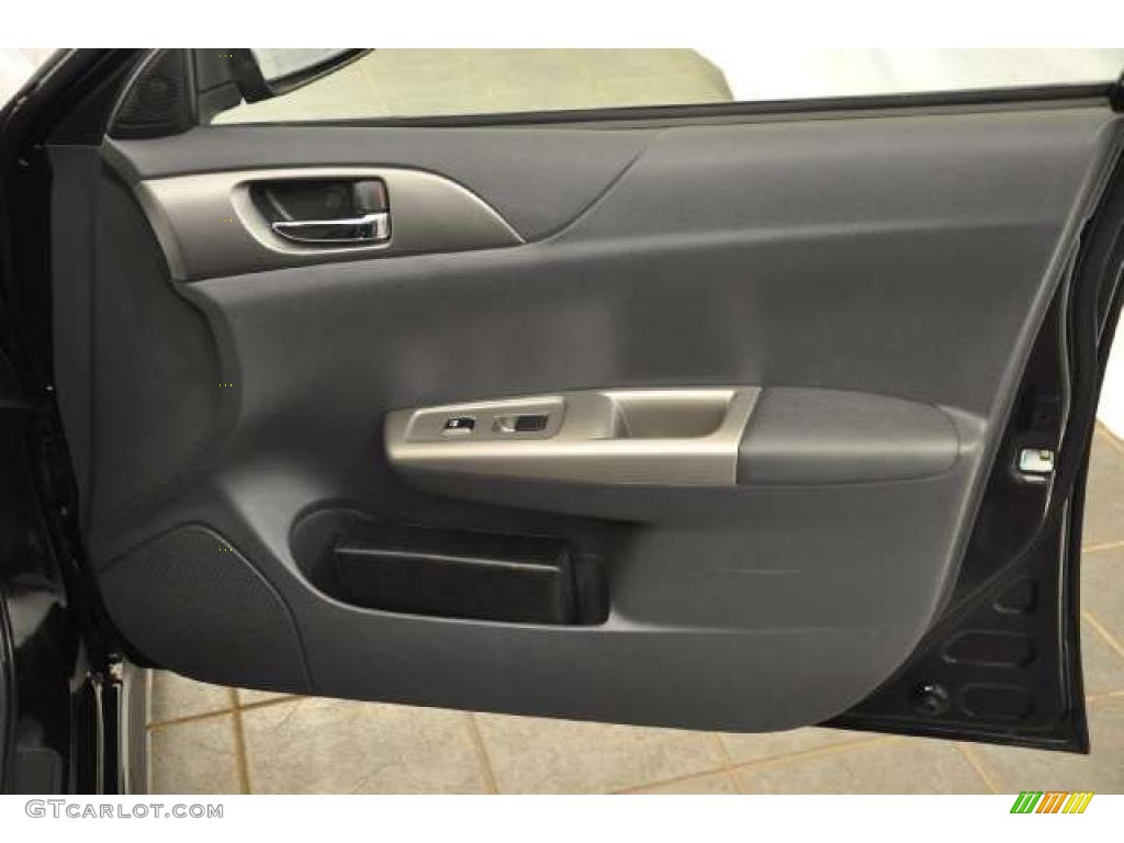 2008 Subaru Impreza WRX Sedan Carbon Black Door Panel Photo #47845193