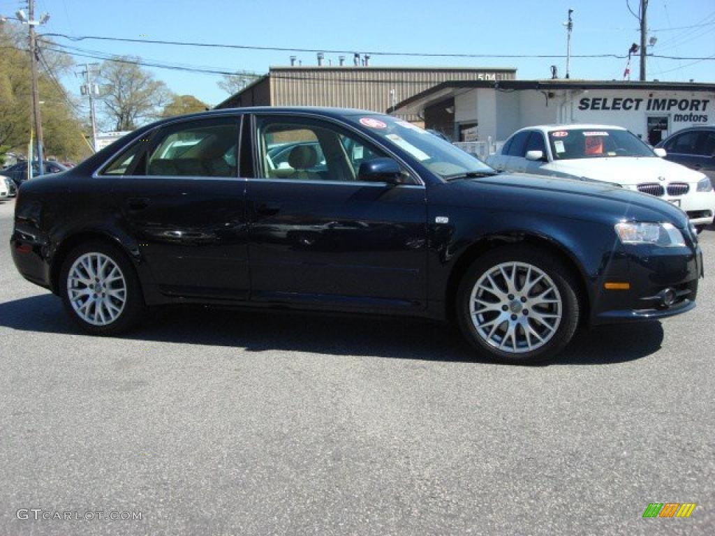 2008 A4 2.0T quattro Sedan - Deep Sea Blue Pearl Effect / Beige photo #5