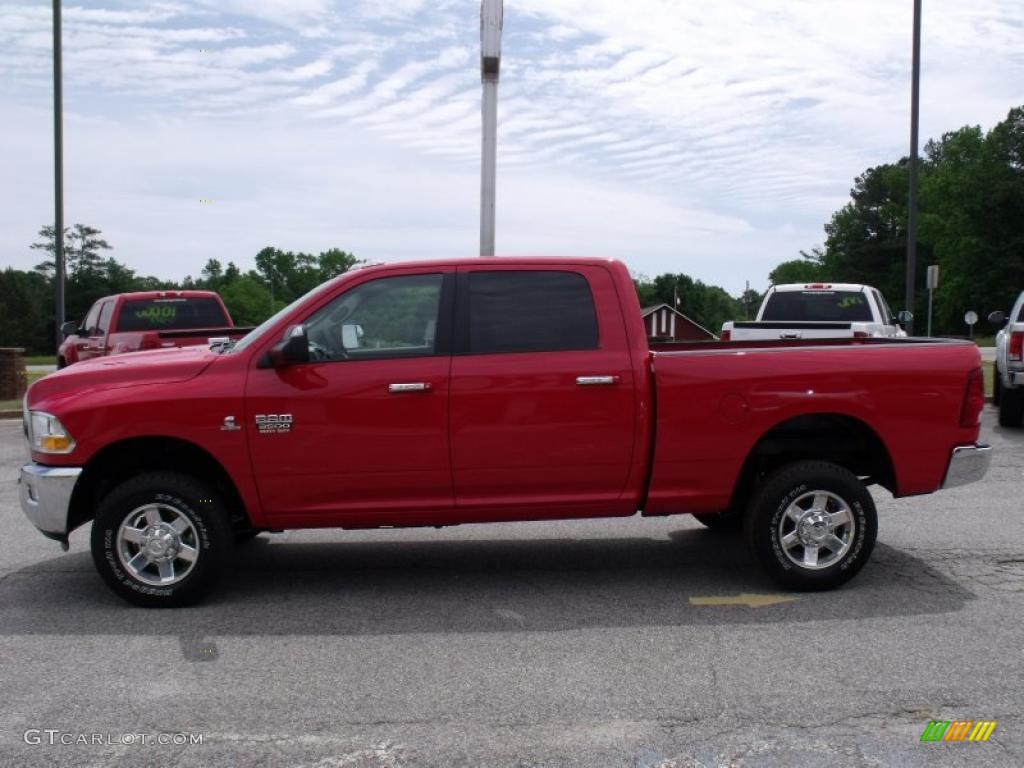 2010 Ram 3500 SLT Crew Cab 4x4 - Flame Red / Dark Slate/Medium Graystone photo #5