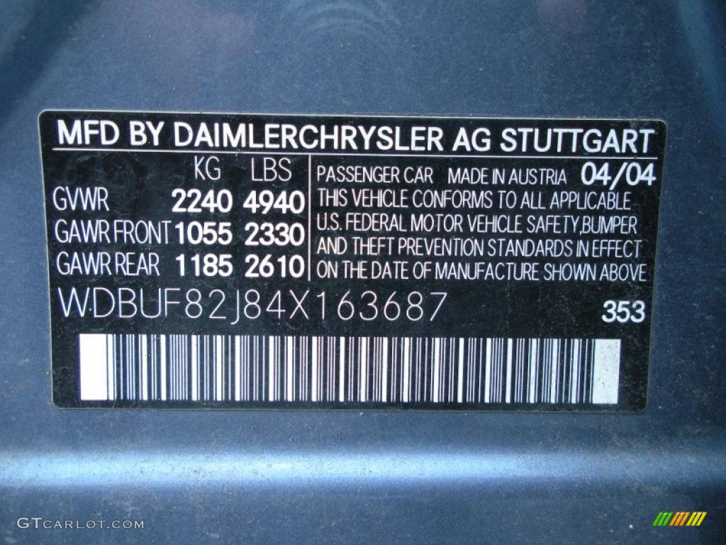 2004 E Color Code 353 for Platinum Blue Metallic Photo #47853533