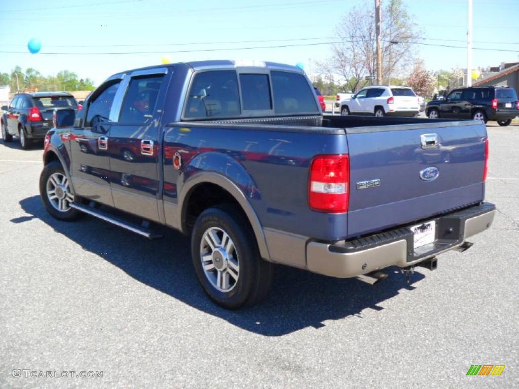 2005 F150 Lariat SuperCrew - Medium Wedgewood Blue Metallic / Tan photo #2