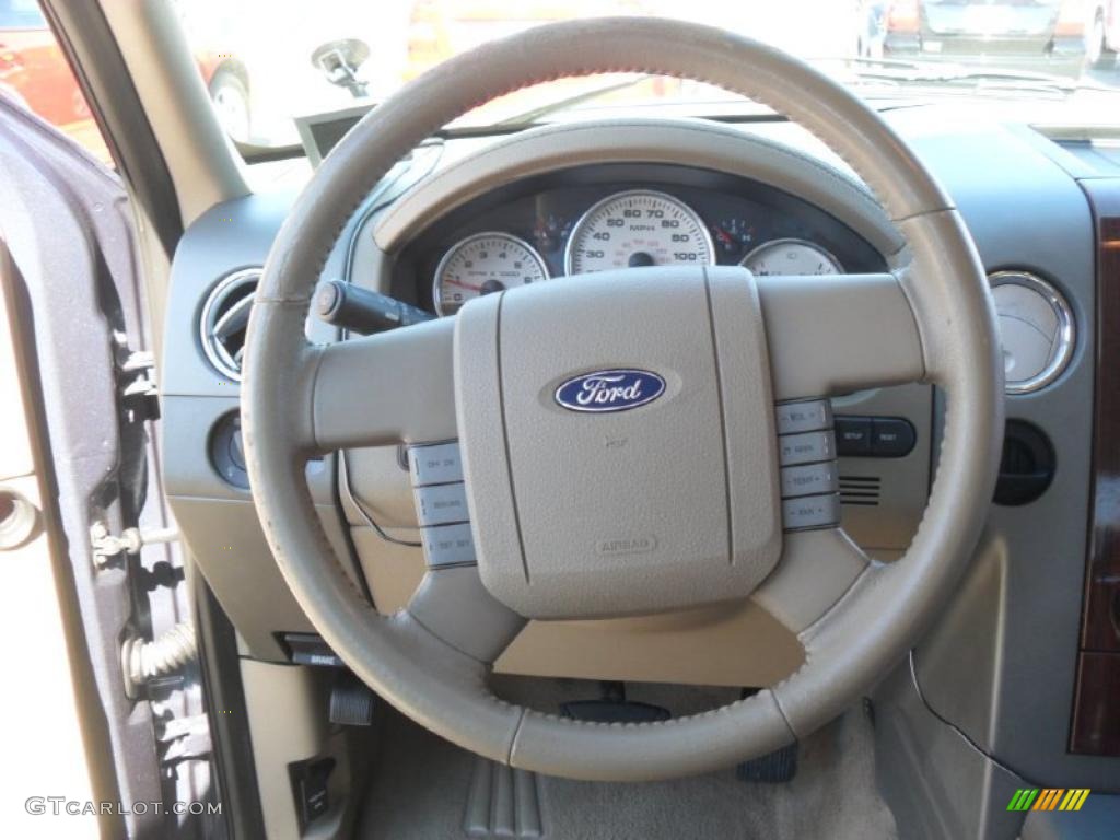 2005 F150 Lariat SuperCrew - Medium Wedgewood Blue Metallic / Tan photo #18