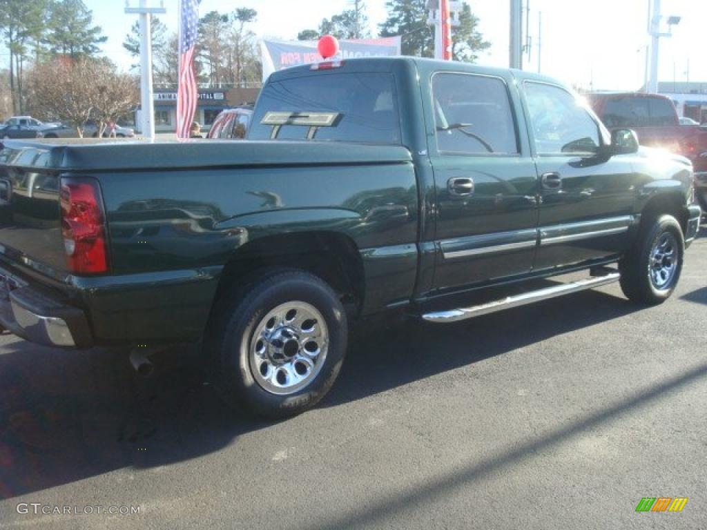 2006 Silverado 1500 LS Crew Cab - Dark Green Metallic / Tan photo #3