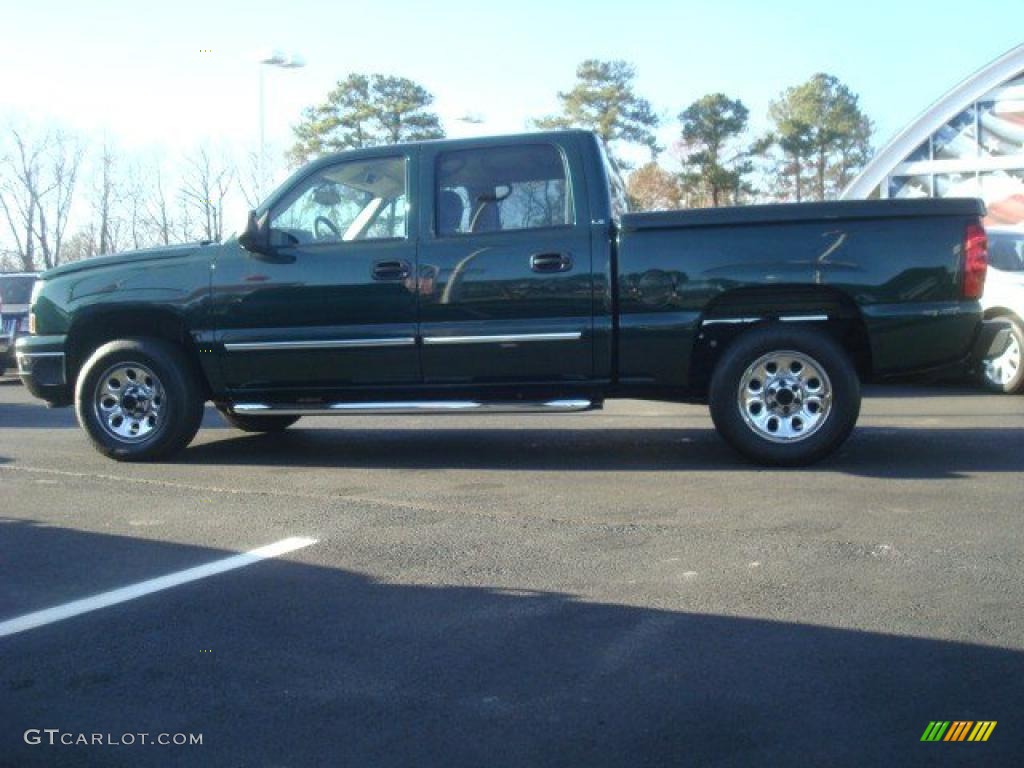 2006 Silverado 1500 LS Crew Cab - Dark Green Metallic / Tan photo #5