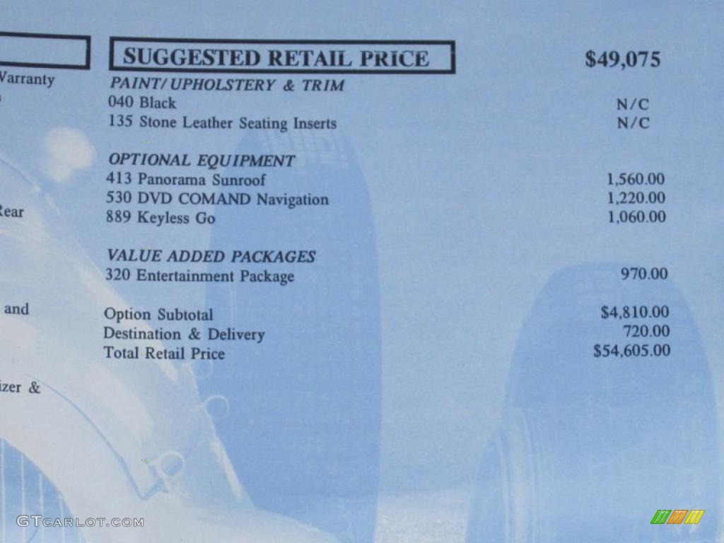 2005 Mercedes-Benz E 320 CDI Sedan Window Sticker Photo #47859526