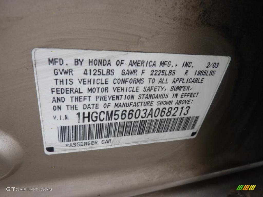2003 Accord EX Sedan - Desert Mist Metallic / Ivory photo #14