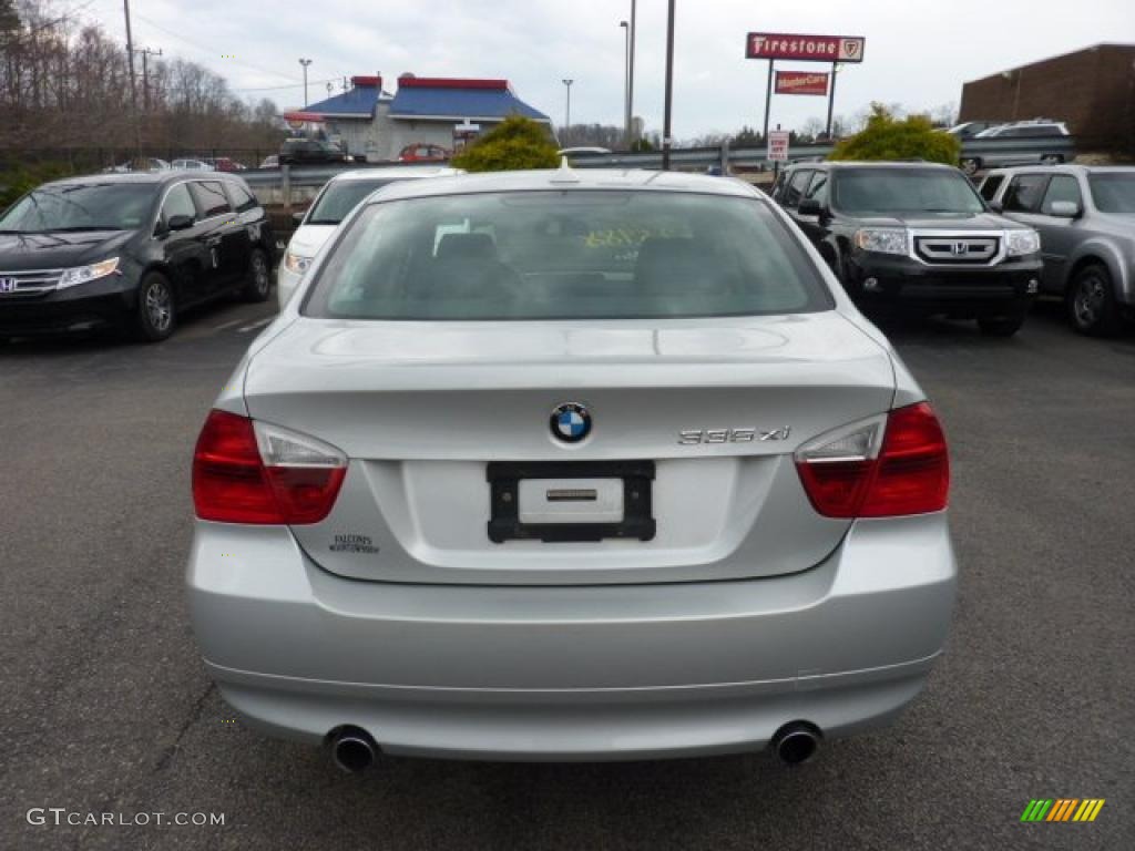 2007 3 Series 335xi Sedan - Titanium Silver Metallic / Black photo #3