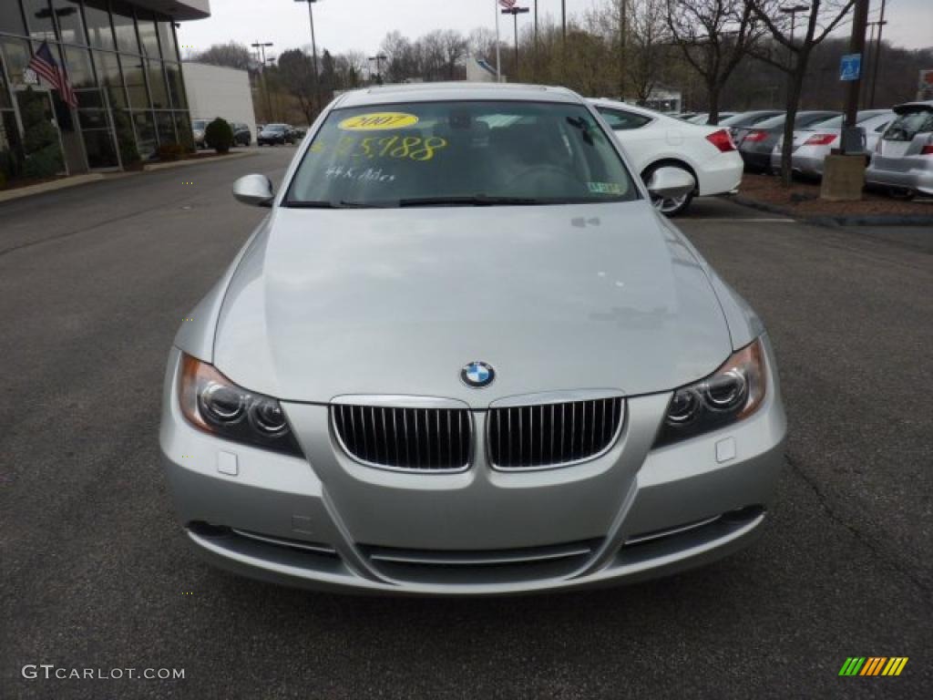 2007 3 Series 335xi Sedan - Titanium Silver Metallic / Black photo #6