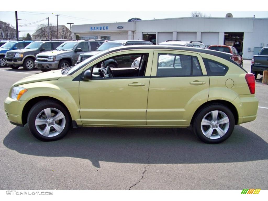 2010 Caliber SXT - Optic Green Metallic / Dark Slate Gray photo #8