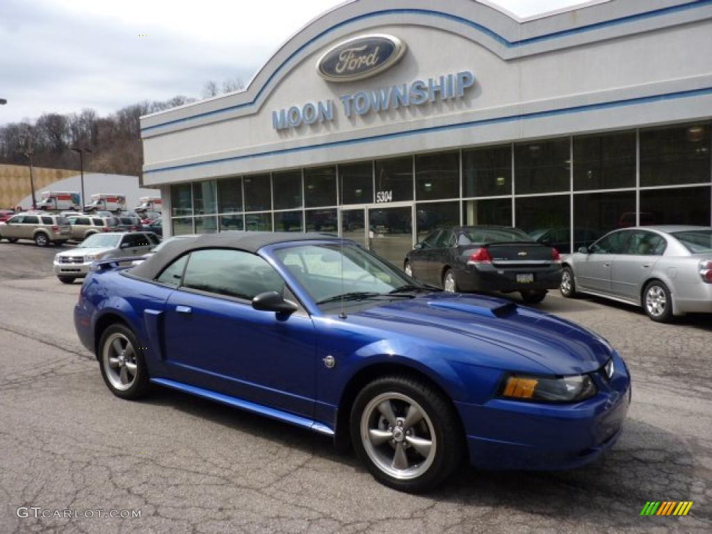 2004 Mustang GT Convertible - Sonic Blue Metallic / Dark Charcoal photo #1
