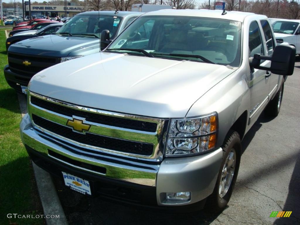 2010 Silverado 1500 LT Crew Cab 4x4 - Sheer Silver Metallic / Light Cashmere/Ebony photo #1