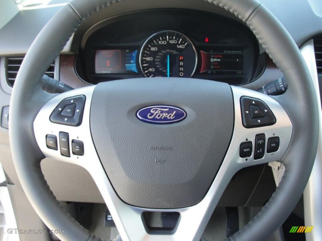 2011 Ford Edge Limited Medium Light Stone Steering Wheel Photo #47878037