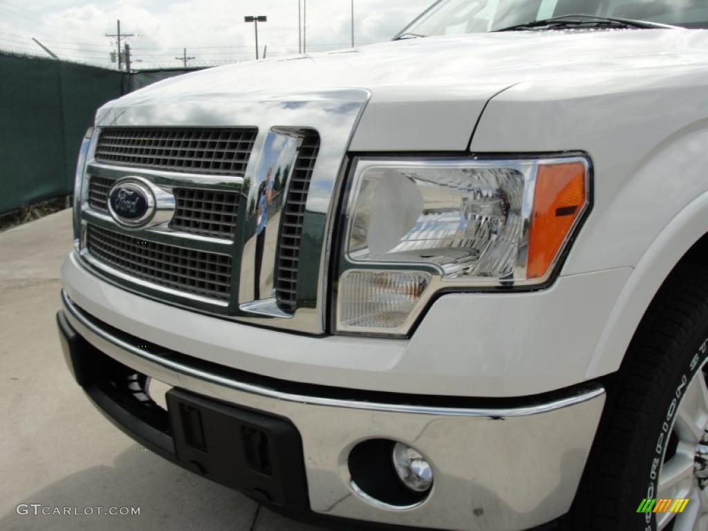 2011 F150 Lariat SuperCrew - White Platinum Metallic Tri-Coat / Pale Adobe photo #10