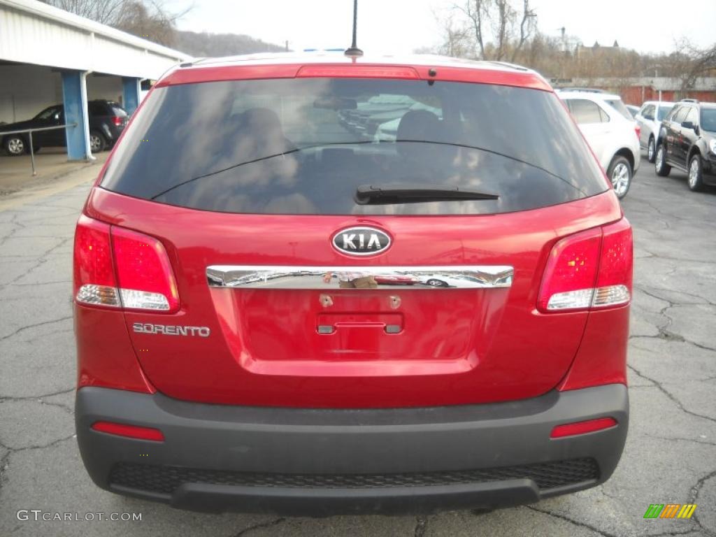 2011 Sorento LX AWD - Spicy Red / Beige photo #3