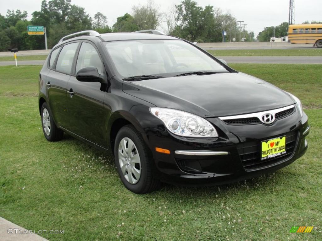 2011 Elantra Touring GLS - Black Noir Pearl / Beige photo #1