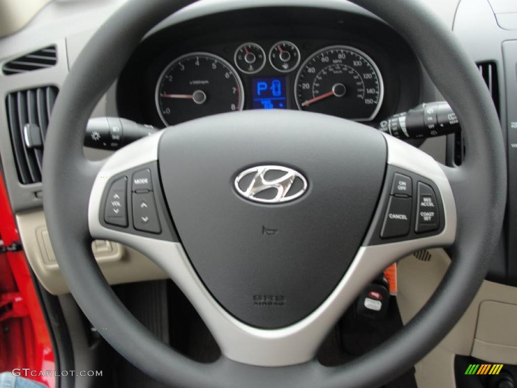 2011 Hyundai Elantra Touring GLS Beige Steering Wheel Photo #47882789