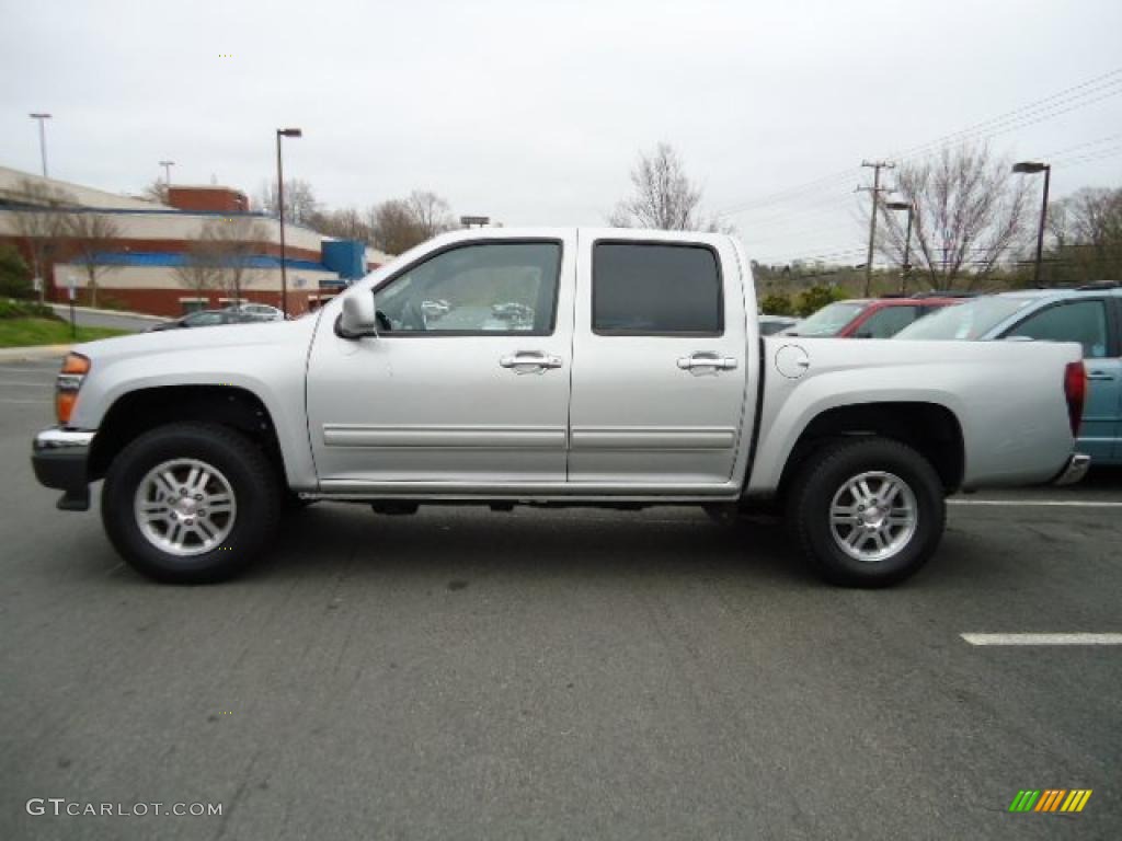 2010 Canyon SLE Crew Cab 4x4 - Pure Silver Metallic / Ebony photo #2