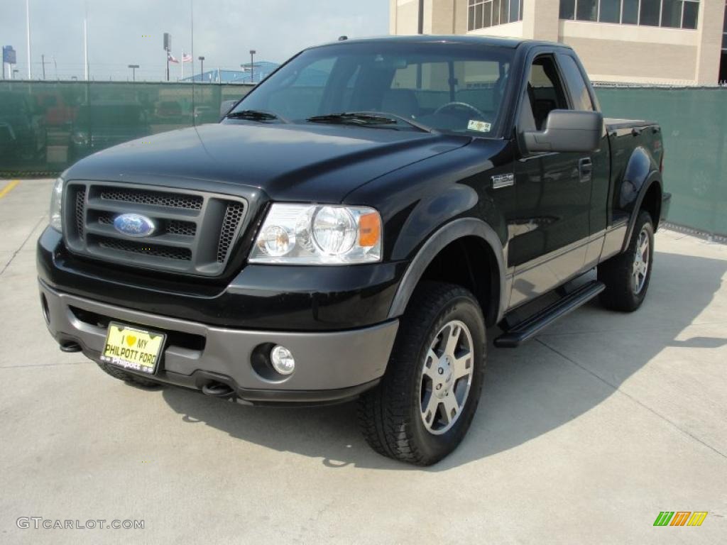 2006 F150 FX4 Regular Cab 4x4 - Black / Black/Medium Flint photo #7