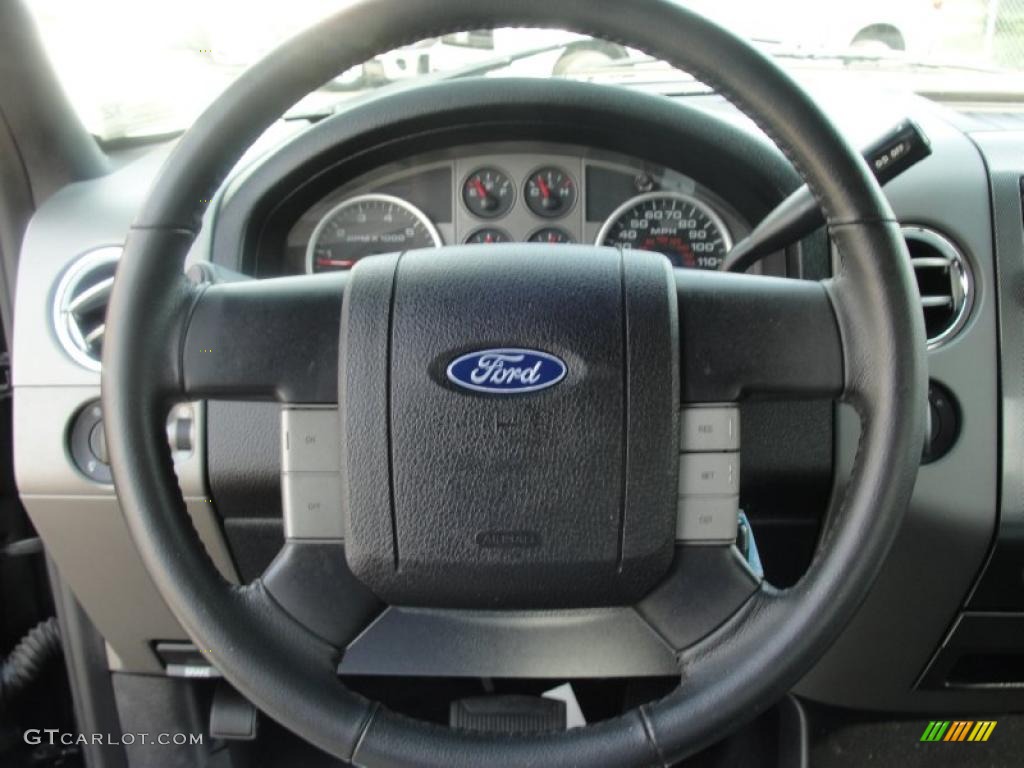 2006 Ford F150 FX4 Regular Cab 4x4 Black/Medium Flint Steering Wheel Photo #47887025