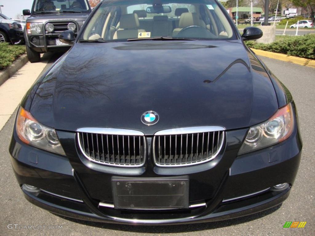 2007 3 Series 335i Sedan - Jet Black / Beige photo #10