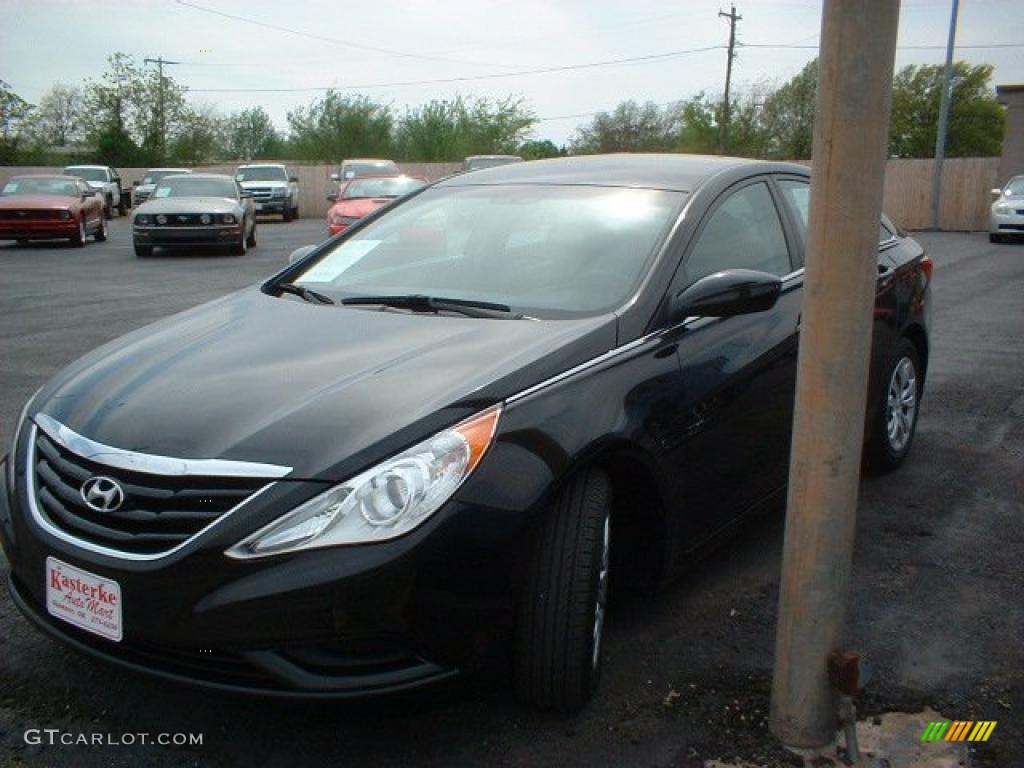2011 Sonata GLS - Midnight Black / Gray photo #3