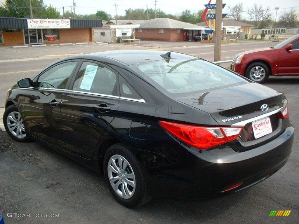 2011 Sonata GLS - Midnight Black / Gray photo #4