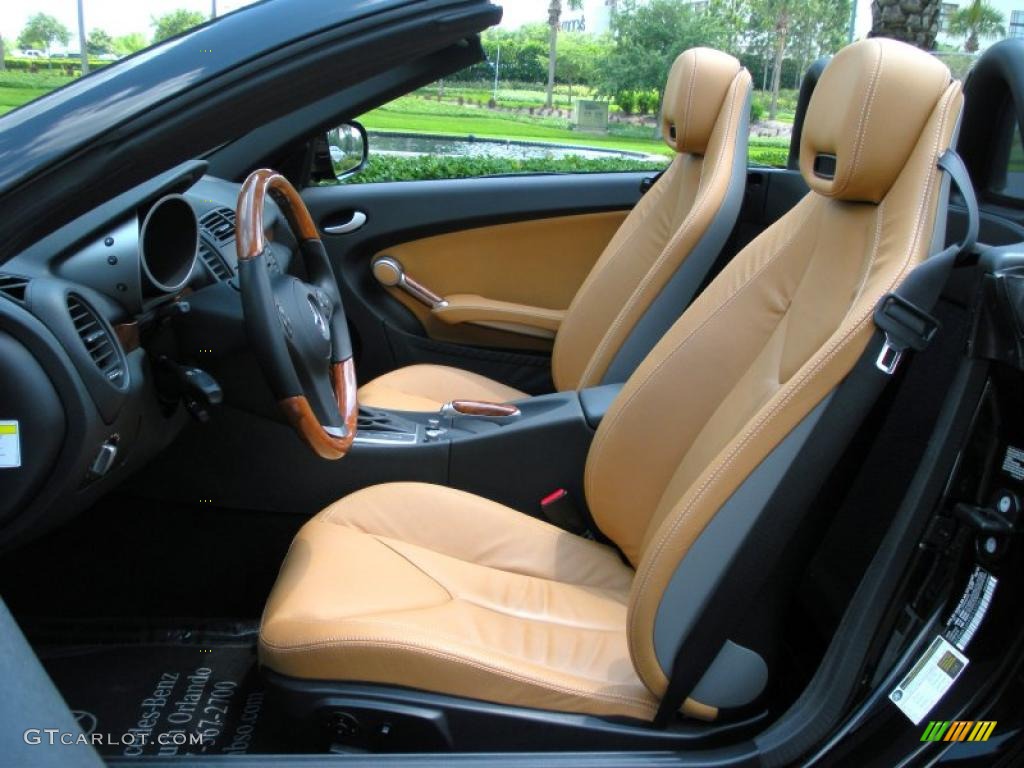 Beige/Black Interior 2010 Mercedes-Benz SLK 350 Roadster Photo #47891119