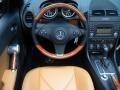 2010 Mercedes-Benz SLK Beige/Black Interior Steering Wheel Photo