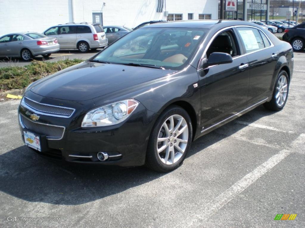 2008 Malibu LTZ Sedan - Black Granite Metallic / Ebony/Brick Red photo #1