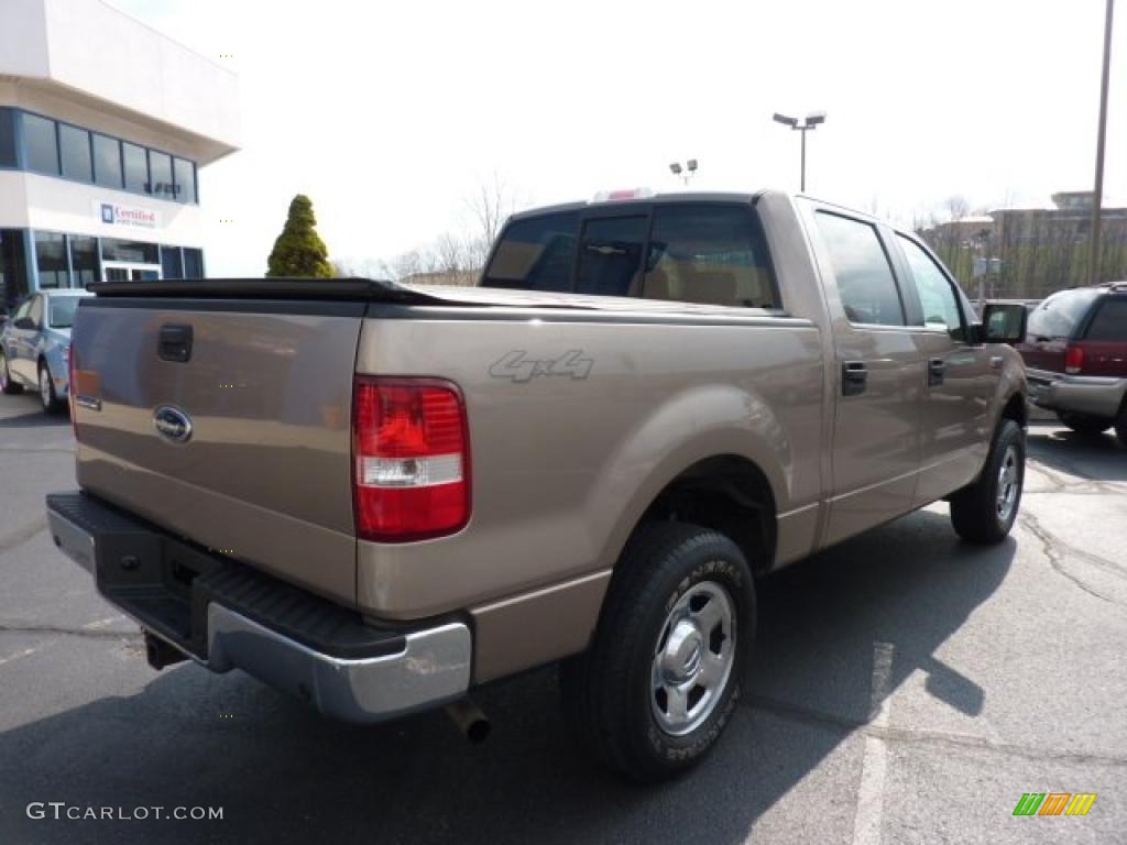 2005 F150 XLT SuperCrew 4x4 - Arizona Beige Metallic / Tan photo #3