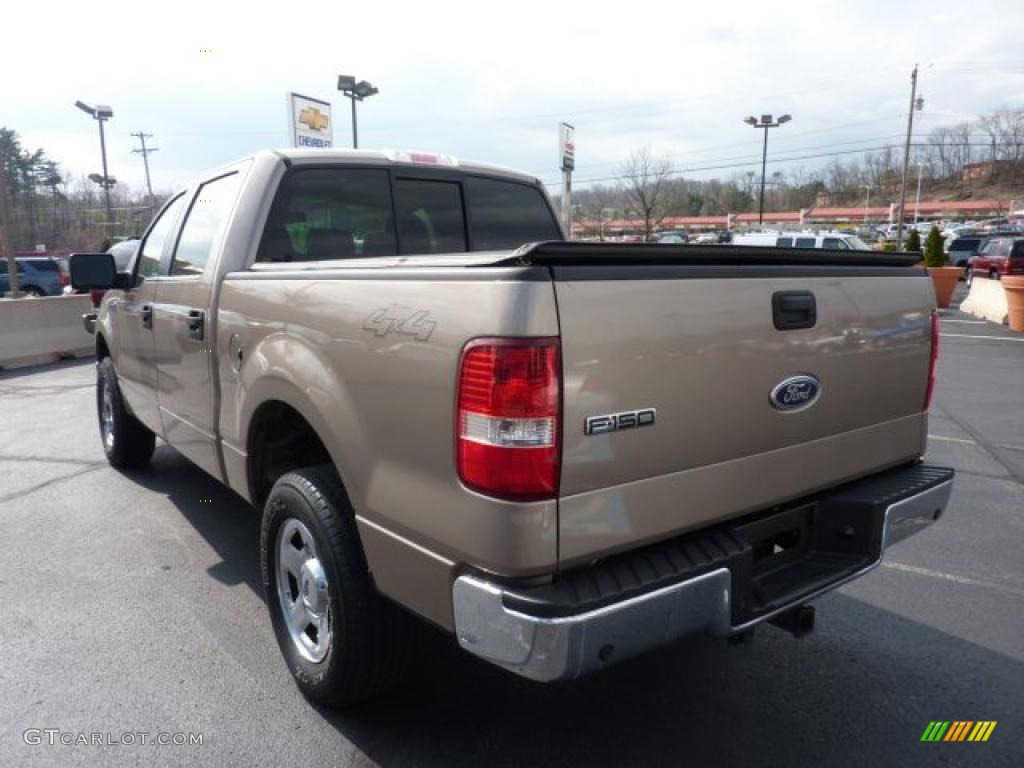 2005 F150 XLT SuperCrew 4x4 - Arizona Beige Metallic / Tan photo #5