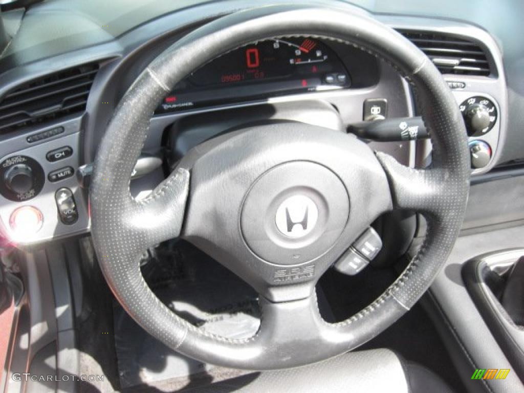 2003 Honda S2000 Roadster Black Steering Wheel Photo #47897261