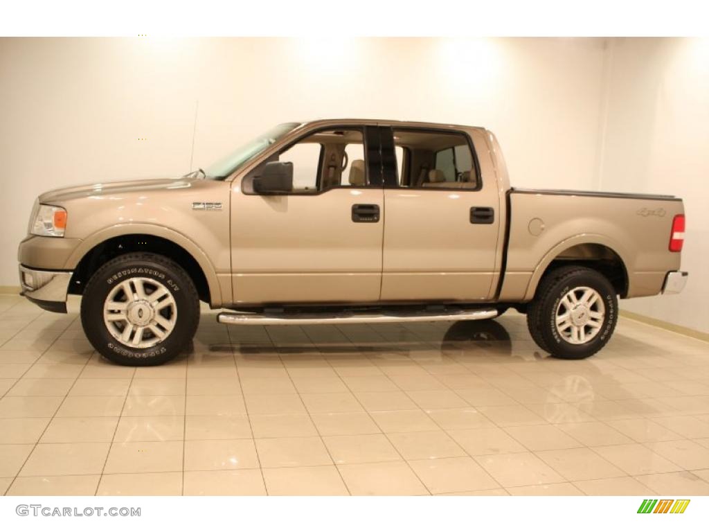 2004 F150 Lariat SuperCrew 4x4 - Arizona Beige Metallic / Tan photo #4