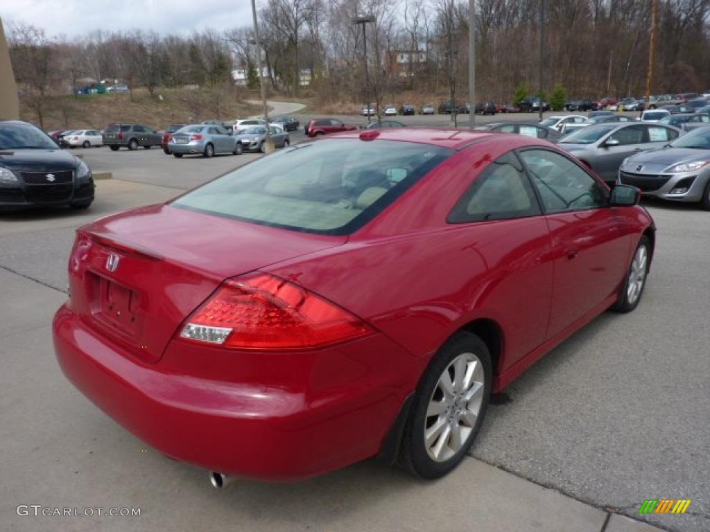 2007 Accord EX V6 Coupe - San Marino Red / Ivory photo #2