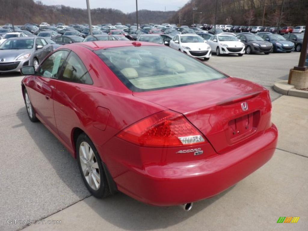 2007 Accord EX V6 Coupe - San Marino Red / Ivory photo #4