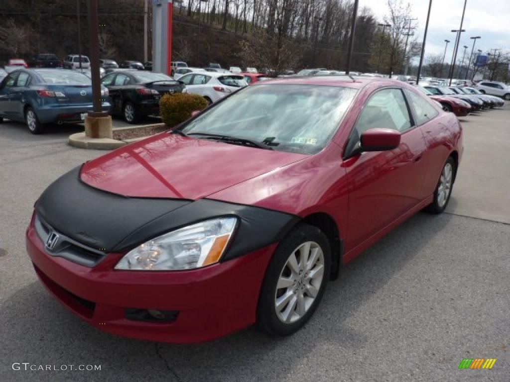 2007 Accord EX V6 Coupe - San Marino Red / Ivory photo #5