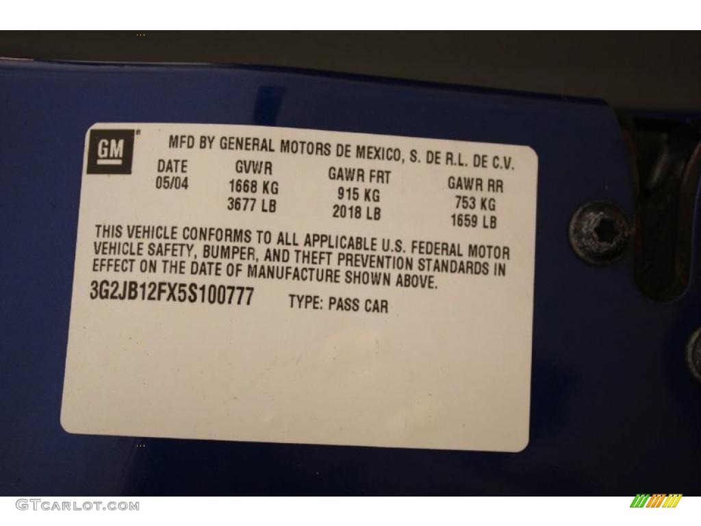 2005 Sunfire Coupe - Electric Blue Metallic / Graphite photo #18