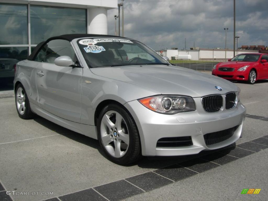 2008 1 Series 135i Convertible - Titanium Silver Metallic / Black photo #4
