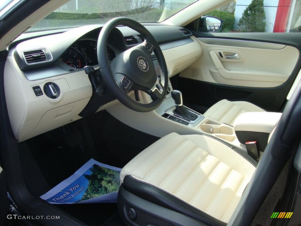 Black/Cornsilk Beige Interior 2012 Volkswagen CC Sport Photo #47900909