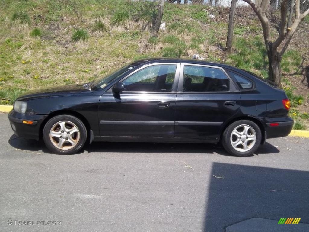 2002 Elantra GT Hatchback - Carbon Blue / Dark Gray photo #2