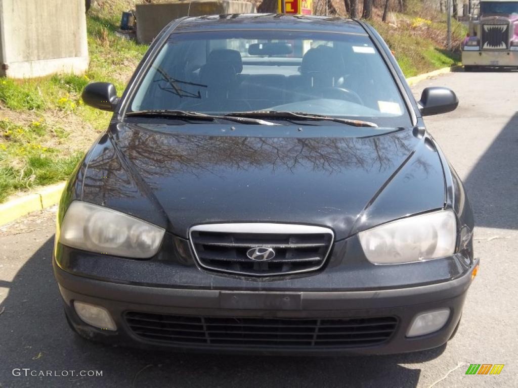 2002 Elantra GT Hatchback - Carbon Blue / Dark Gray photo #3