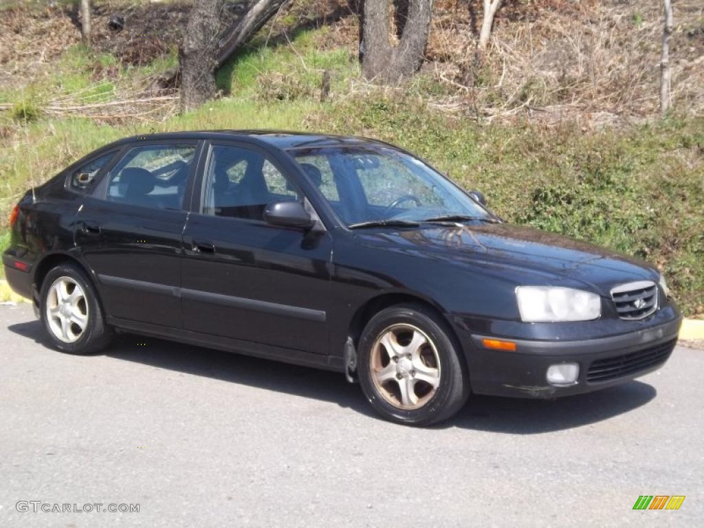 2002 Elantra GT Hatchback - Carbon Blue / Dark Gray photo #5