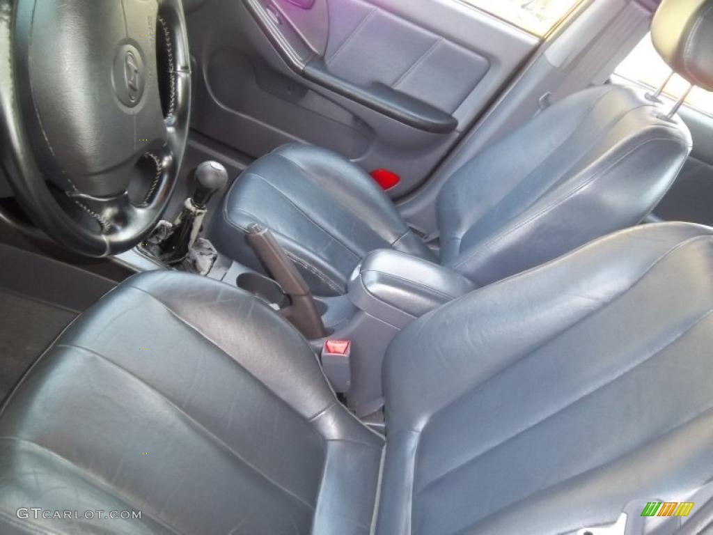 2002 Elantra GT Hatchback - Carbon Blue / Dark Gray photo #9