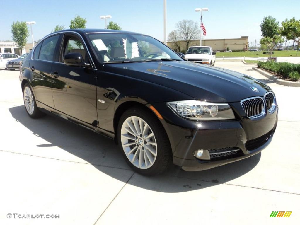 2011 3 Series 335d Sedan - Jet Black / Beige photo #2