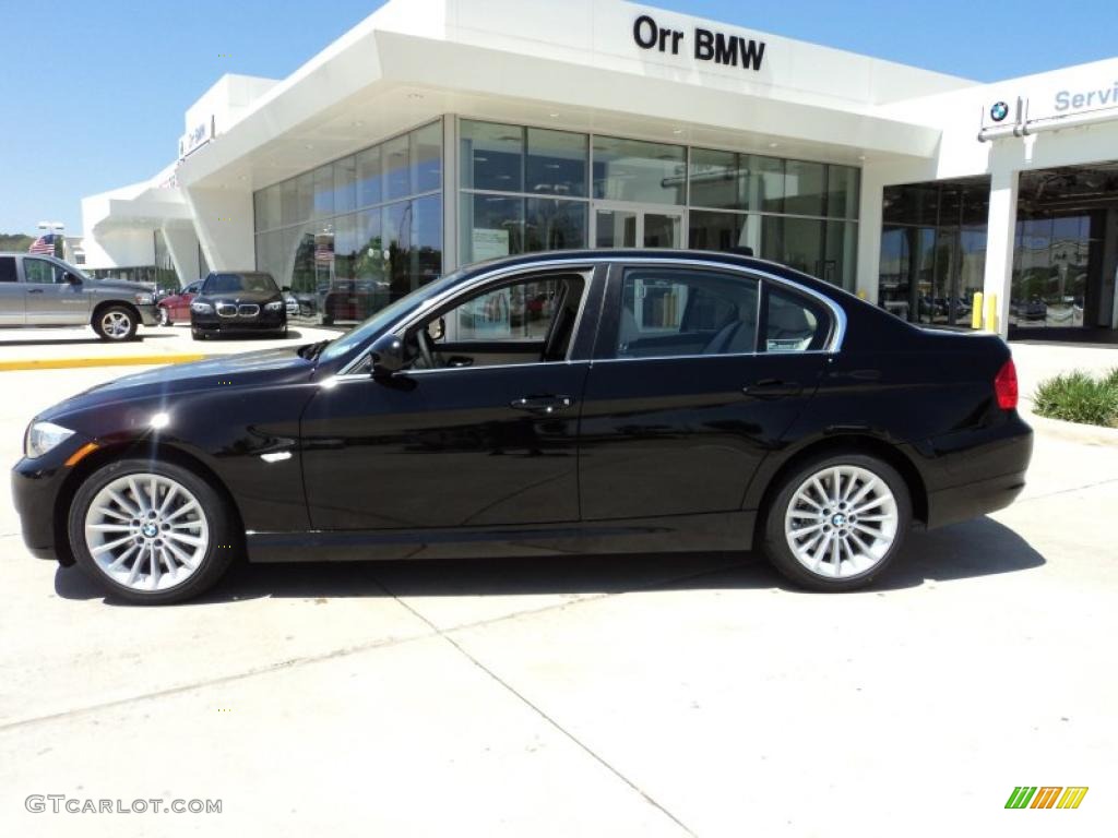 2011 3 Series 335d Sedan - Jet Black / Beige photo #3