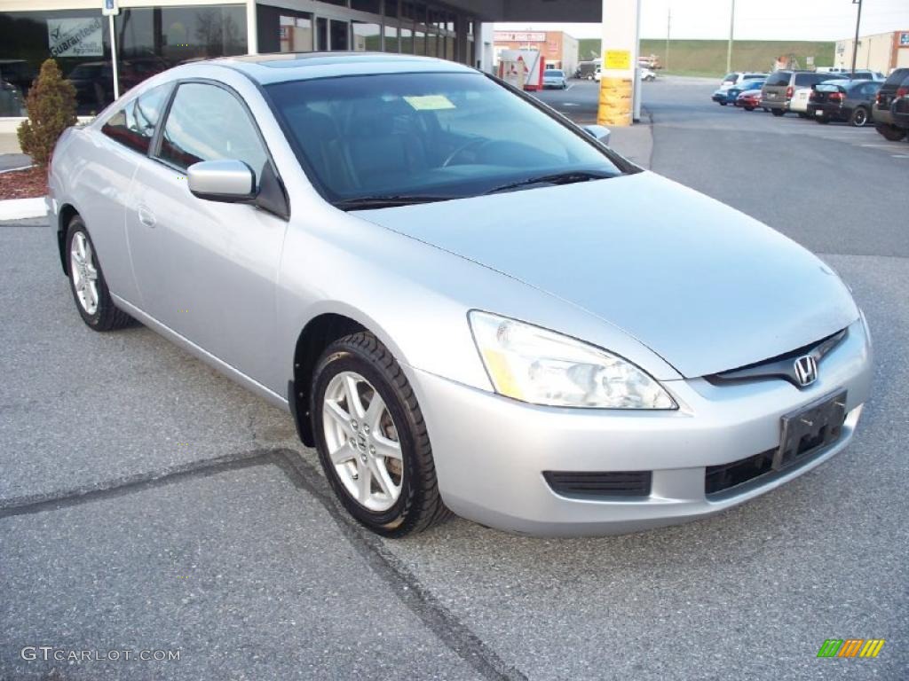 2003 Accord EX V6 Coupe - Satin Silver Metallic / Black photo #8
