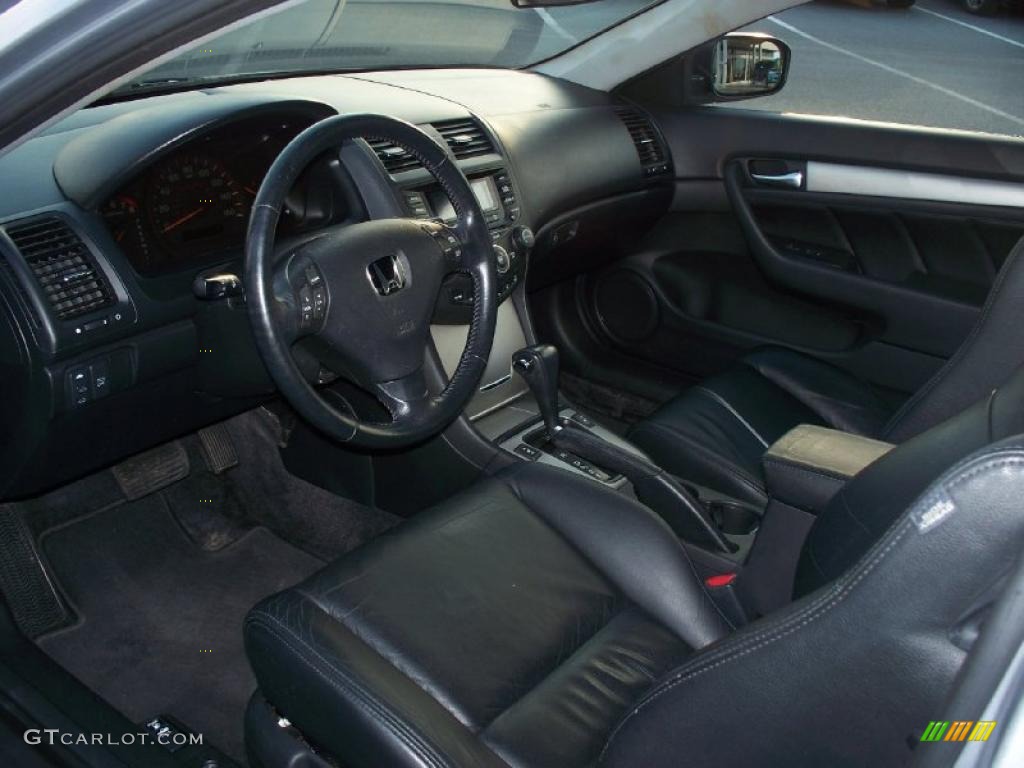 2003 Accord EX V6 Coupe - Satin Silver Metallic / Black photo #9