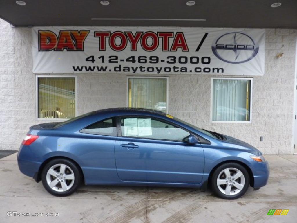 2007 Civic EX Coupe - Atomic Blue Metallic / Gray photo #1