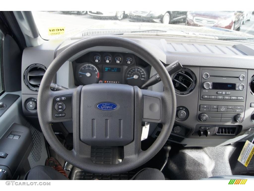 2011 Ford F250 Super Duty XL SuperCab 4x4 Steel Gray Steering Wheel Photo #47907435