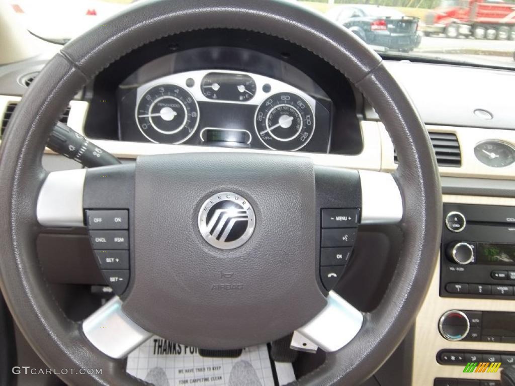 2009 Mercury Sable Sedan Medium Light Stone Steering Wheel Photo #47913312